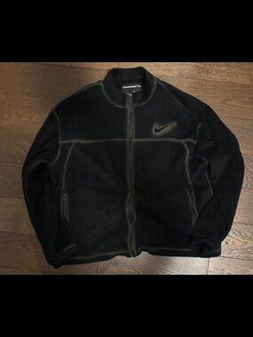 Travis Scott Cactus Jack x Fragment x Nike Fleece Zip Jacket Black L NWOT
